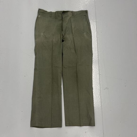 Vintage 60s Sears Green Sanforized Workwear Chinos 34x27 - Picture 1 of 4